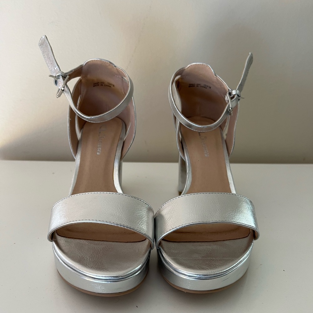 Brand-new silver block heels by CL by Laundry - Picture 7 of 9